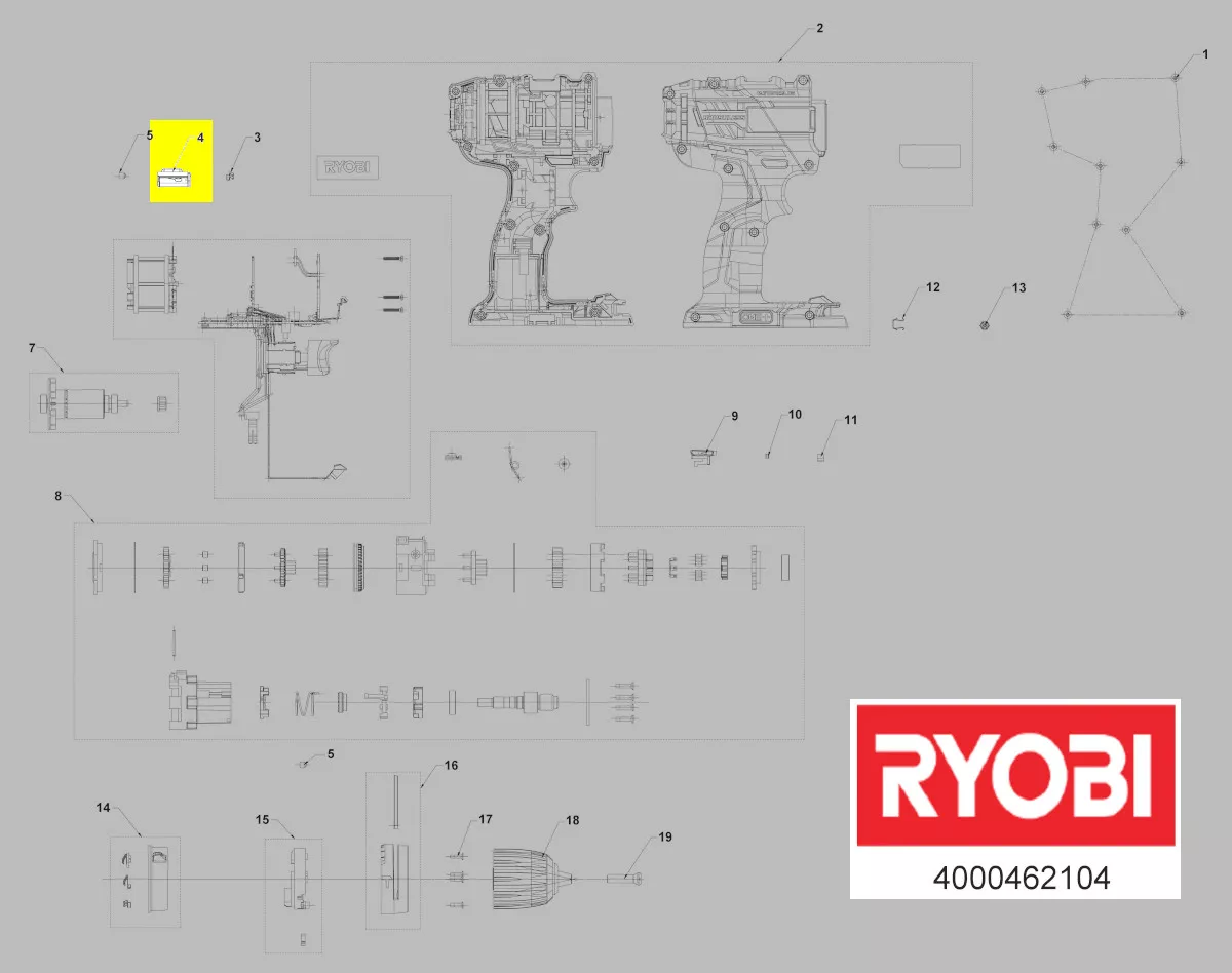 curseur commande vitesse réf. 5131041245 Ryobi